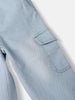 Nautinati Boys' Cotton Denim Faded Cargo Jeans