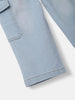 Nautinati Boys' Cotton Denim Faded Cargo Jeans