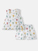 Nautinati Girls' Cotton Balloon Print Sleeveless Top and Shorts Coord Set
