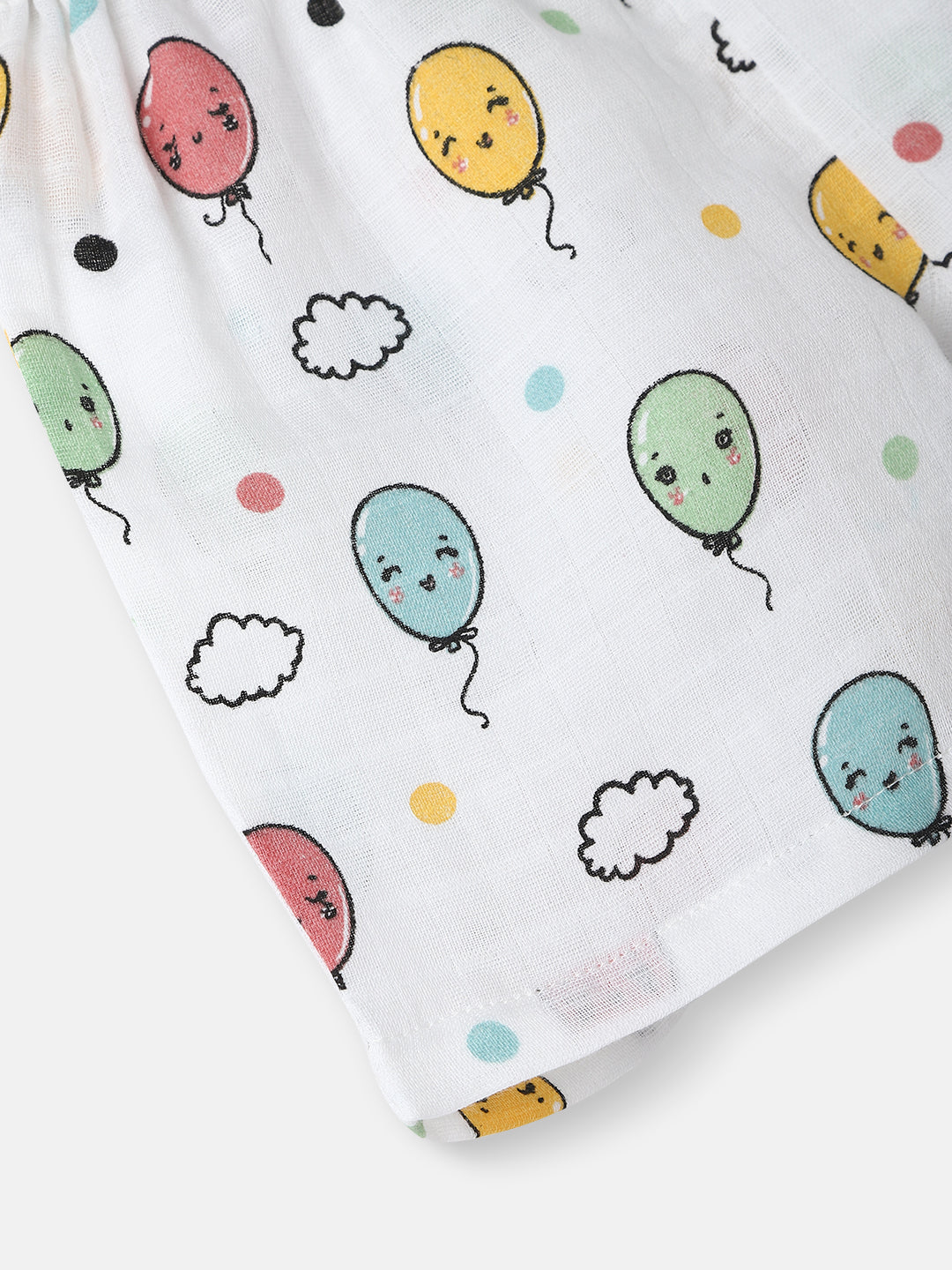 Nautinati Girls' Cotton Balloon Print Sleeveless Top and Shorts Coord Set