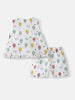 Nautinati Girls' Cotton Balloon Print Sleeveless Top and Shorts Coord Set