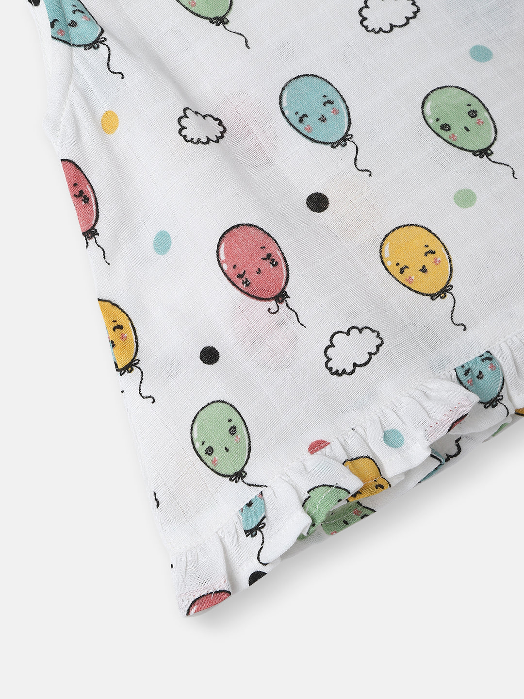 Nautinati Girls' Cotton Balloon Print Sleeveless Top and Shorts Coord Set