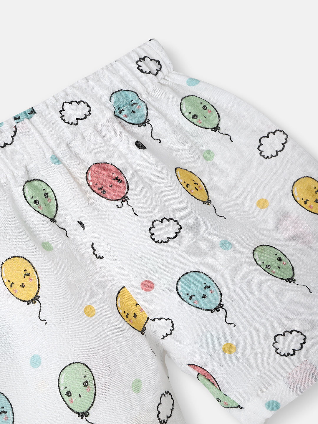 Nautinati Girls' Cotton Balloon Print Sleeveless Top and Shorts Coord Set