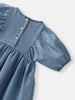 Nautinati Girls’ Blue Denim Floral Embroidery Dress