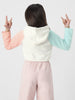 Girls Printed Cropped Sweatshirt With Colourblock Sleeves