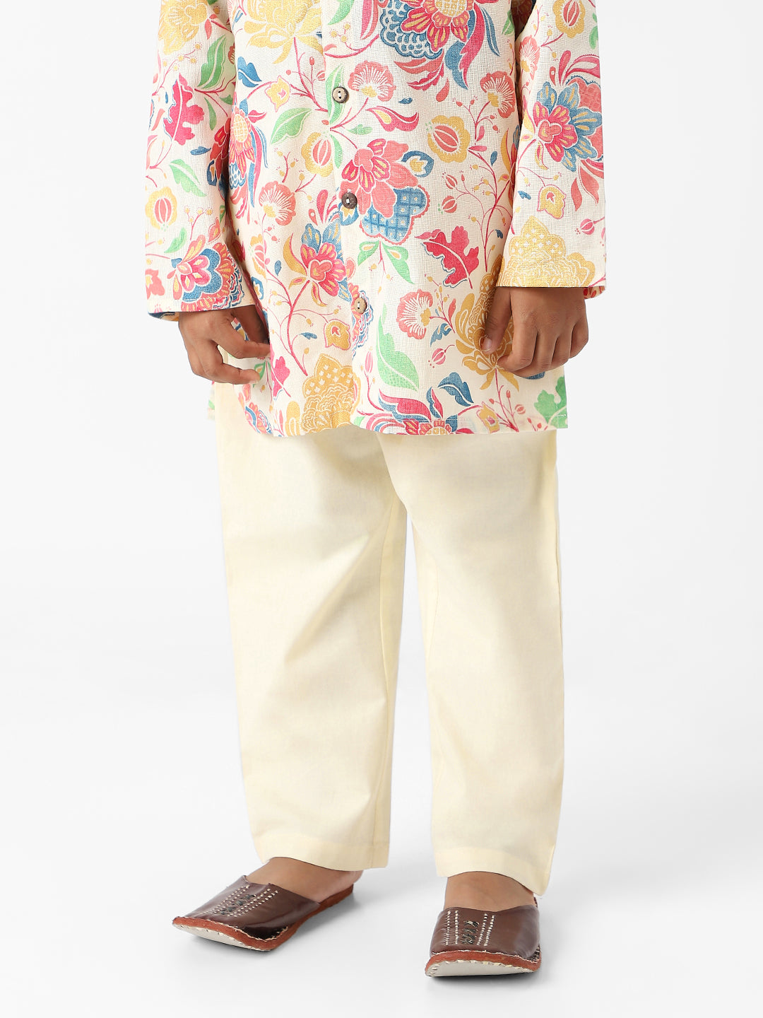 Nautinati Boys' Floral All-over Print Kurta Set