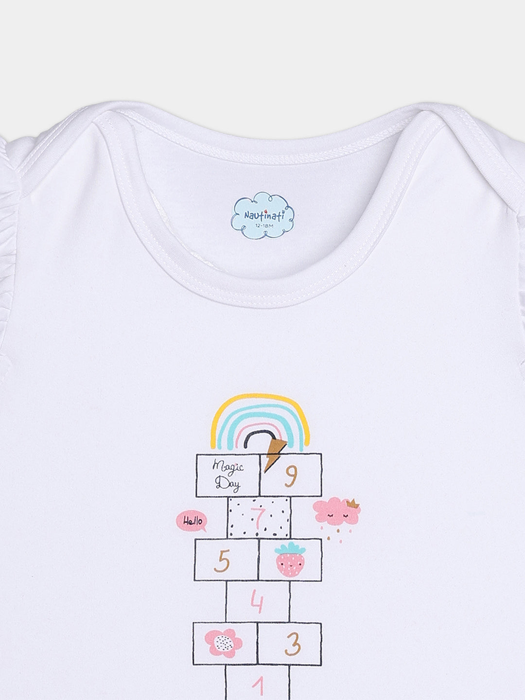 Nautinati Cotton Printed Pack Of 2 Bodysuits For Infant Girls