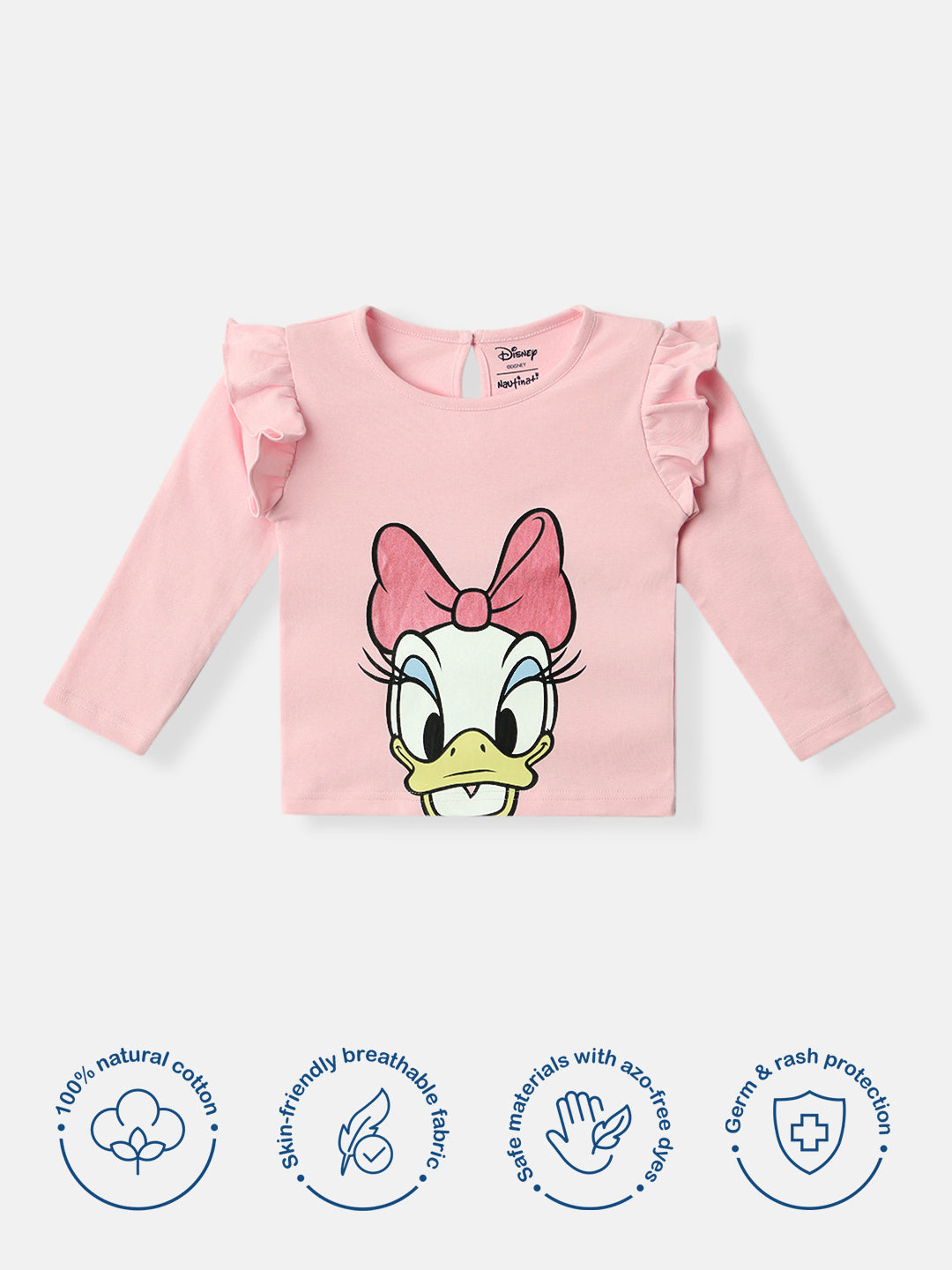 Nautinati Infants Cotton Daisy Duck Glitter Print T-shirt