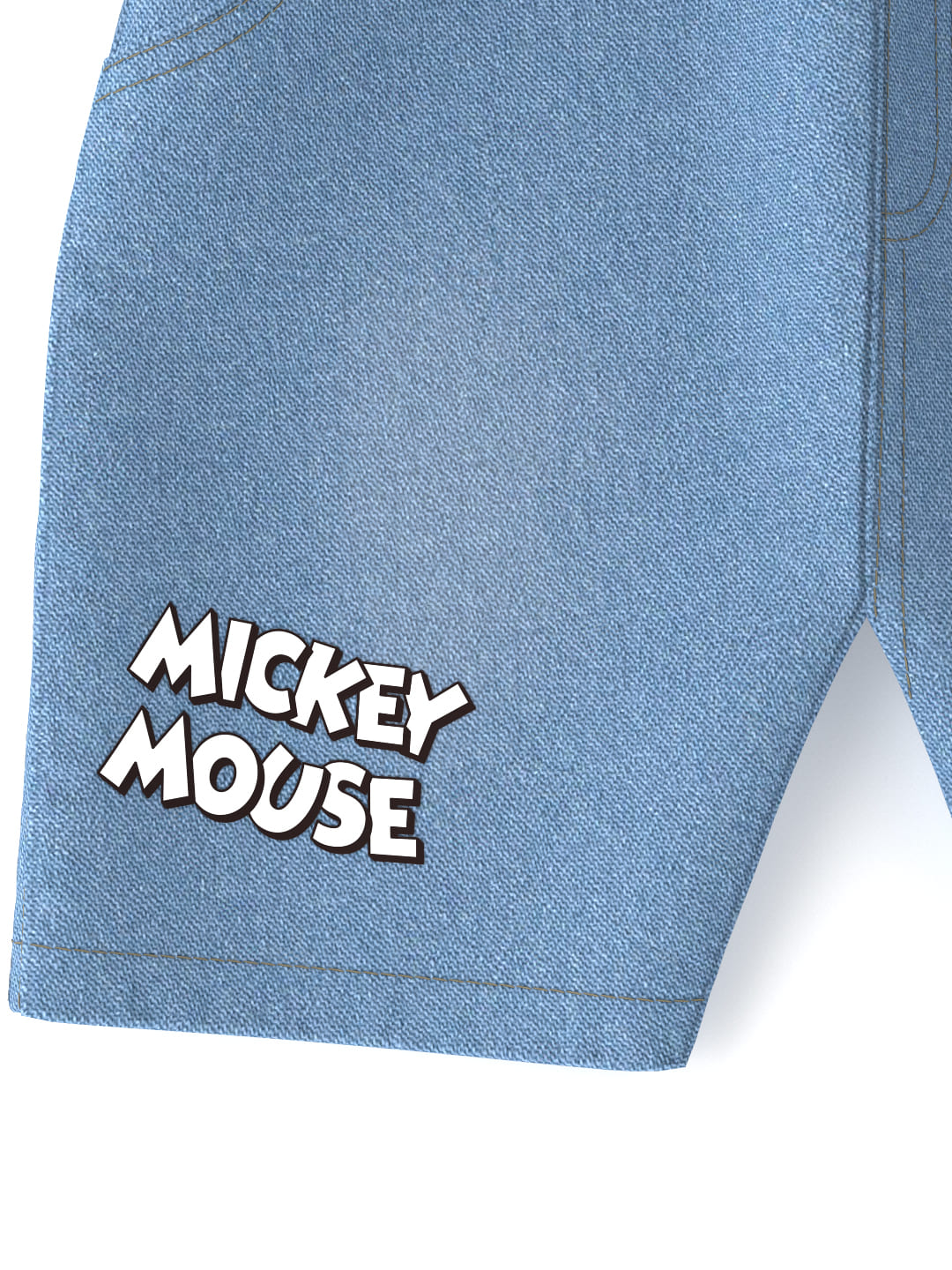 Nautinati White & Blue Mickey Mouse Printed  T-shirt and Shorts Set for Boys