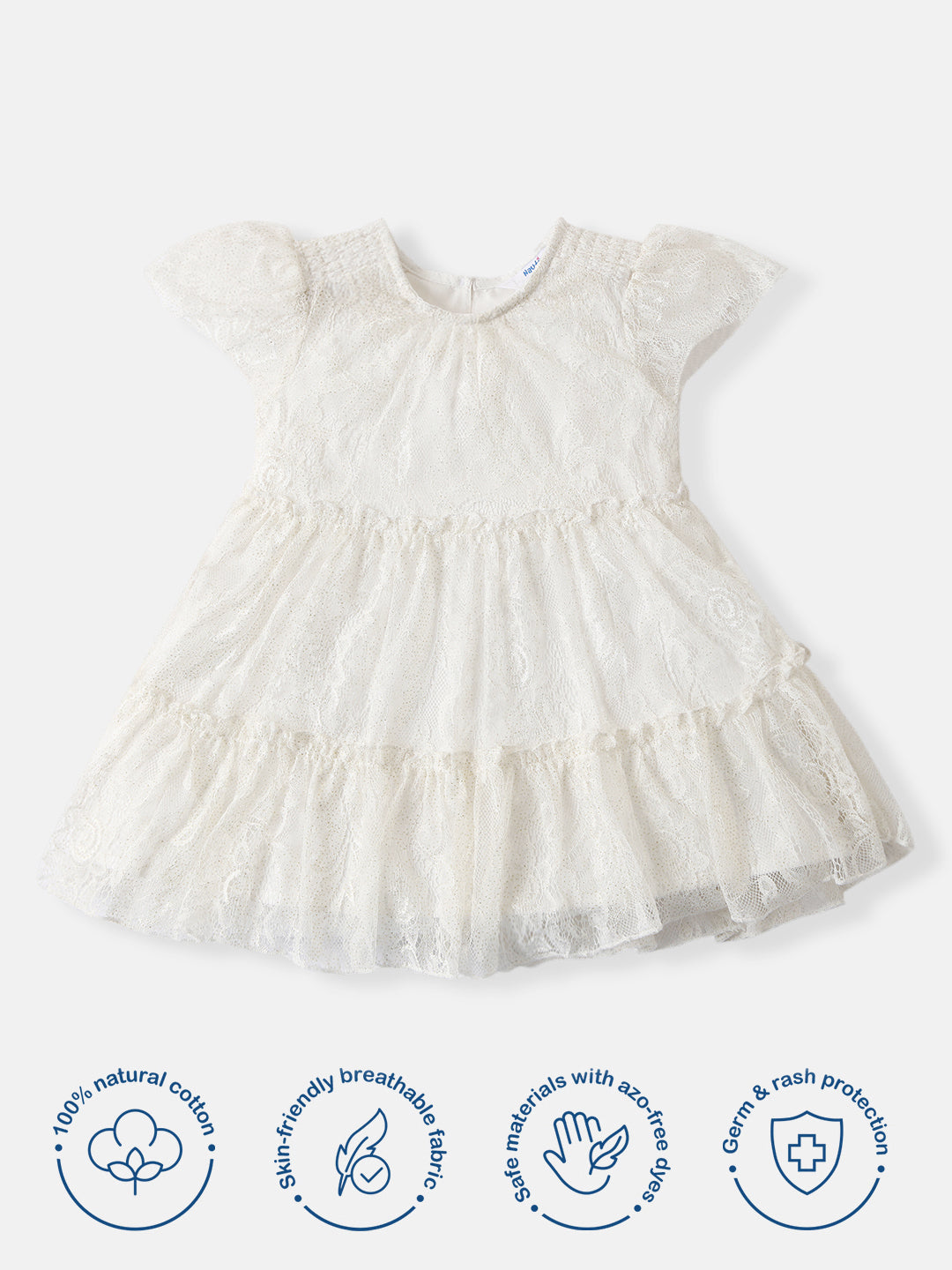 Nautinati Girls Tiered Lace Party Frock