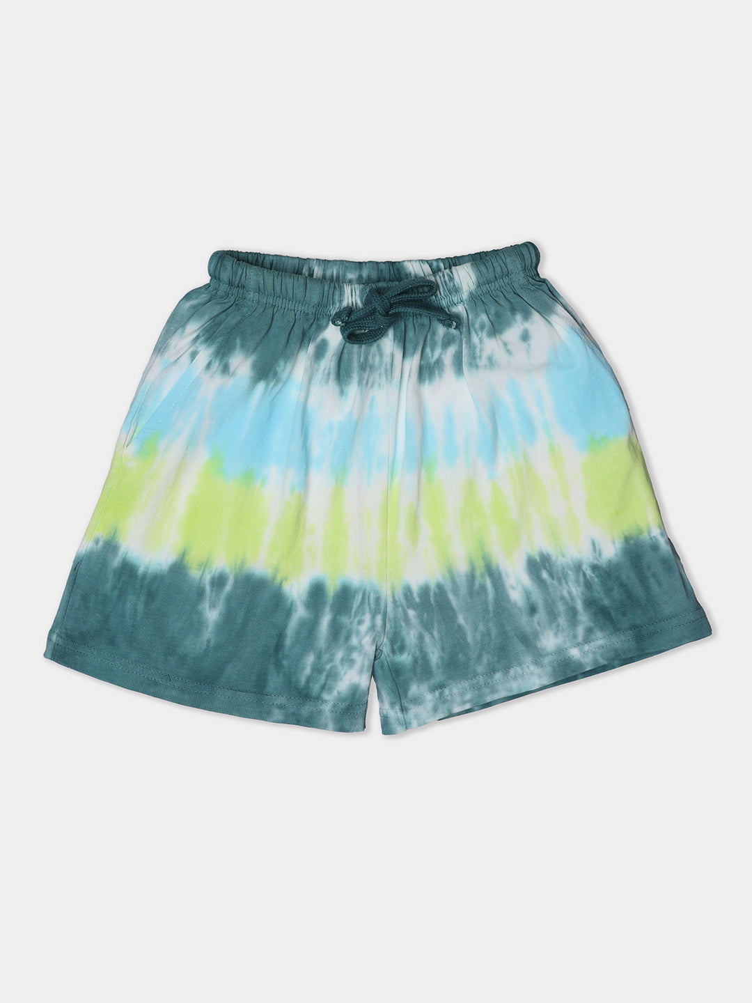 Nautinati Tie and Dye Multicolour Cotton T-shirt and Shorts Set for Boys