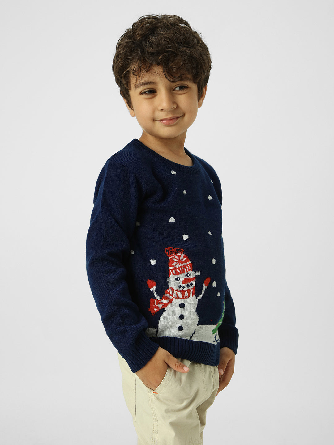 Boys Graphic Chistmas-Themed Pullover Sweatshirt