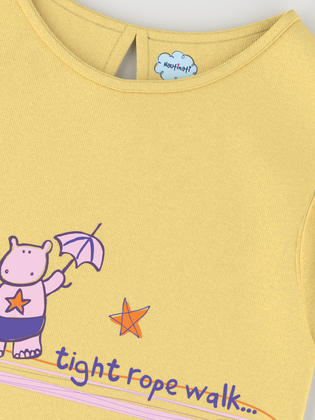 Nautinati Cotton Pack of 2 T-shirts for Girls