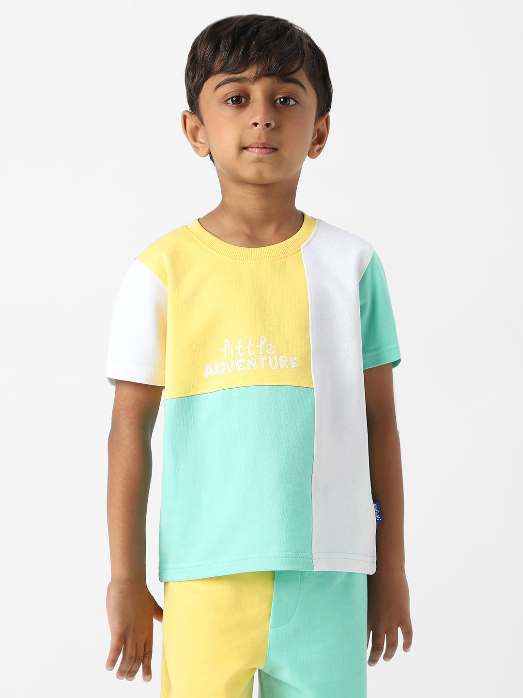 Nautinati Boys' Colourblock Combo Set of T-shirt and Shorts