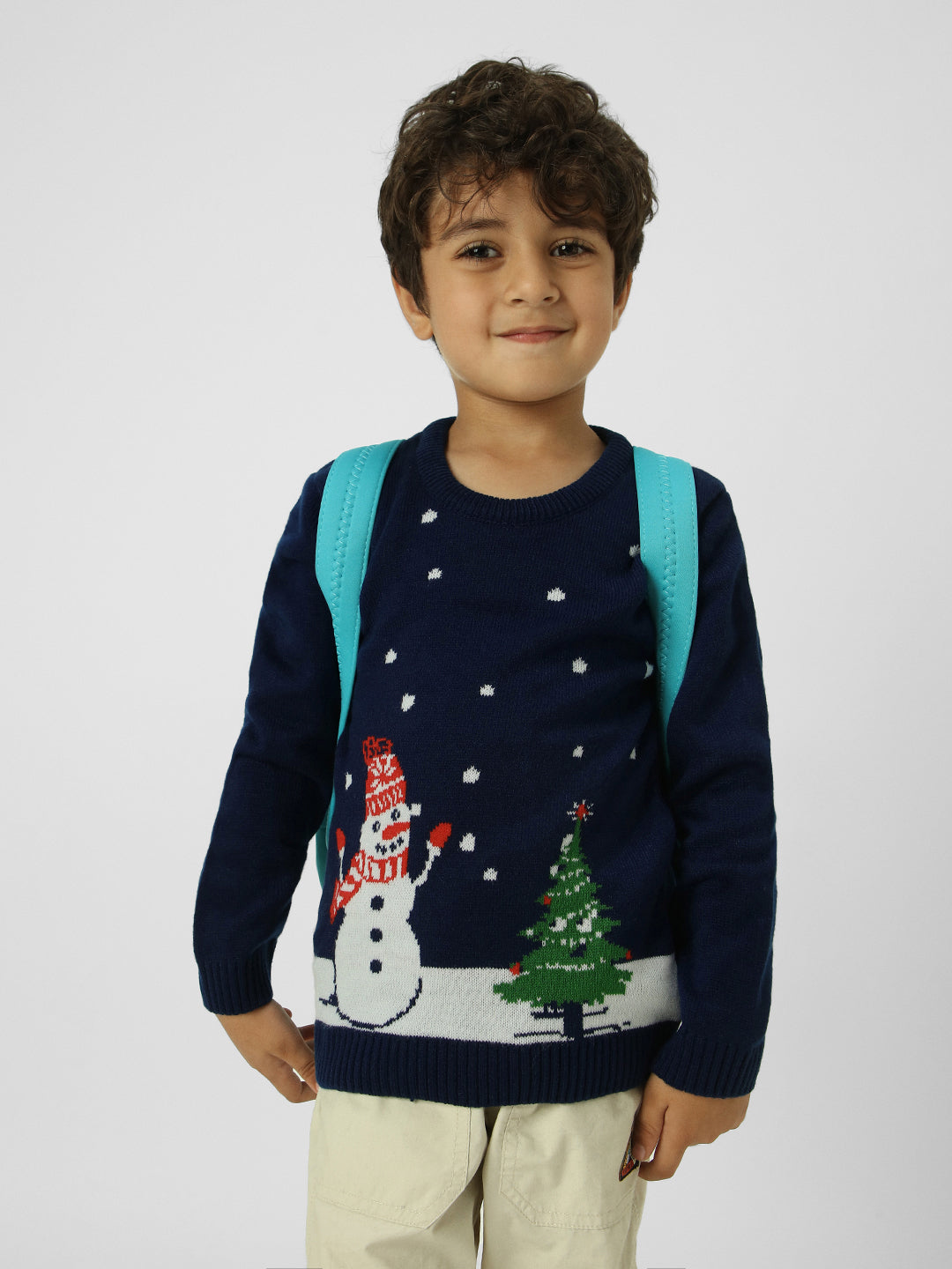 Boys Graphic Chistmas-Themed Pullover Sweatshirt