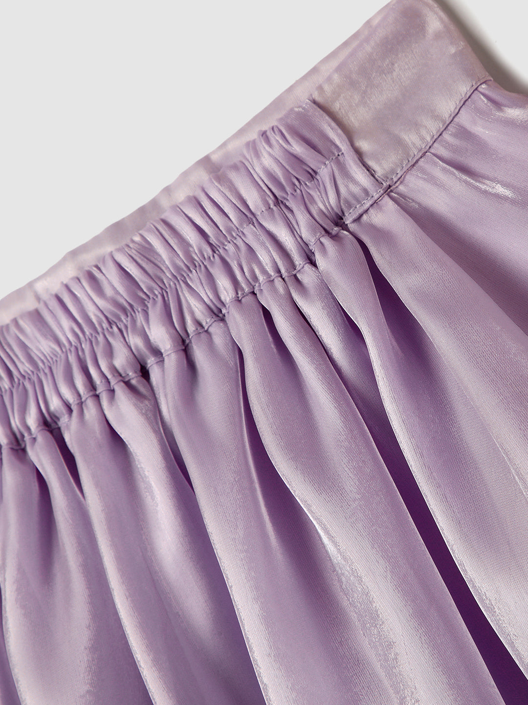 Nautinati Oraganza Lavender Bow Skirt With White Top Set for Girls