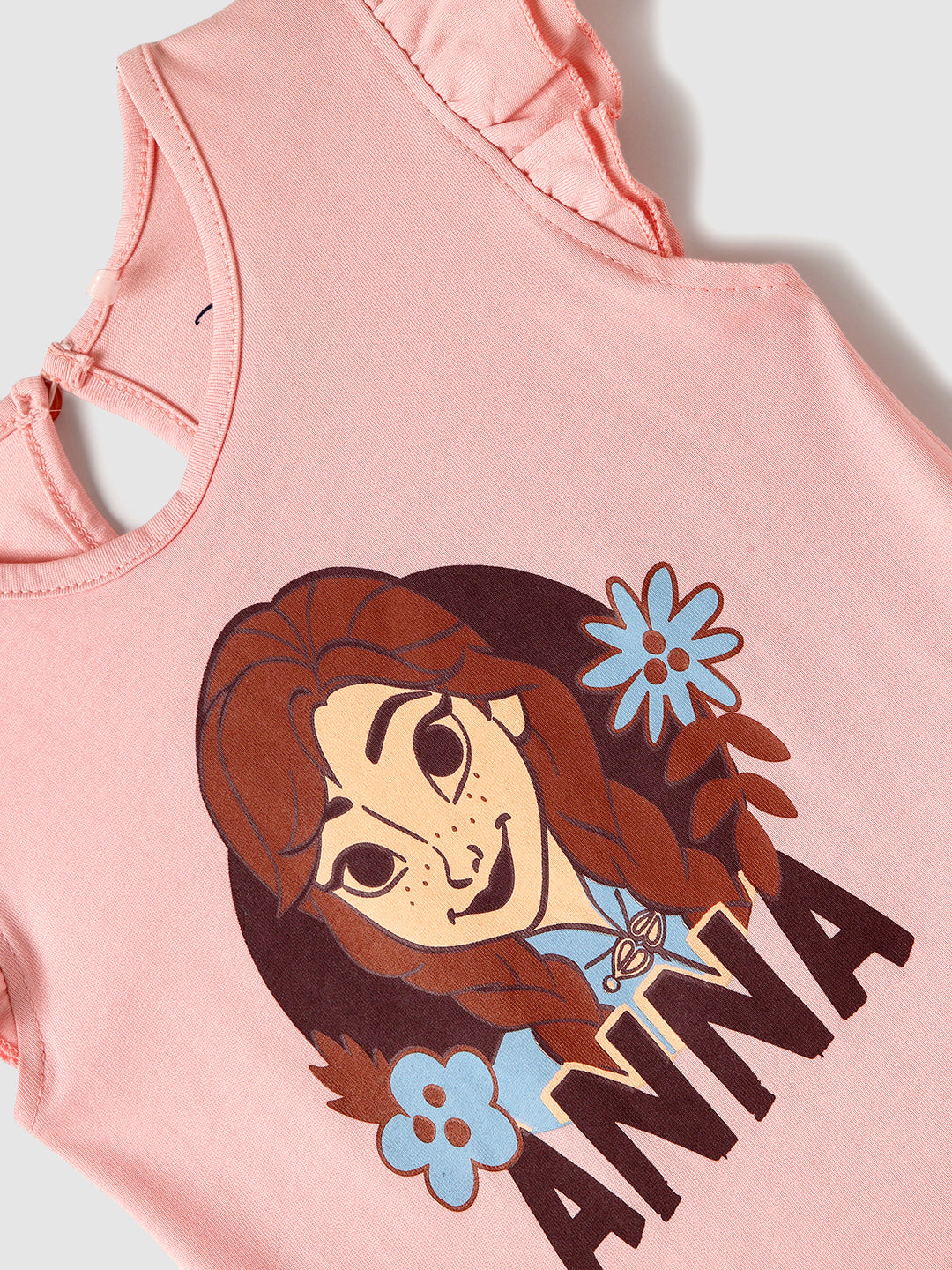 Nautinati Pink & Blue Frozen Print T-shirts for Girls