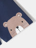 Nautinati Blue Colourblocked and Bear Print  T-shirt and Shorts Set With Bucket Hat for Boys