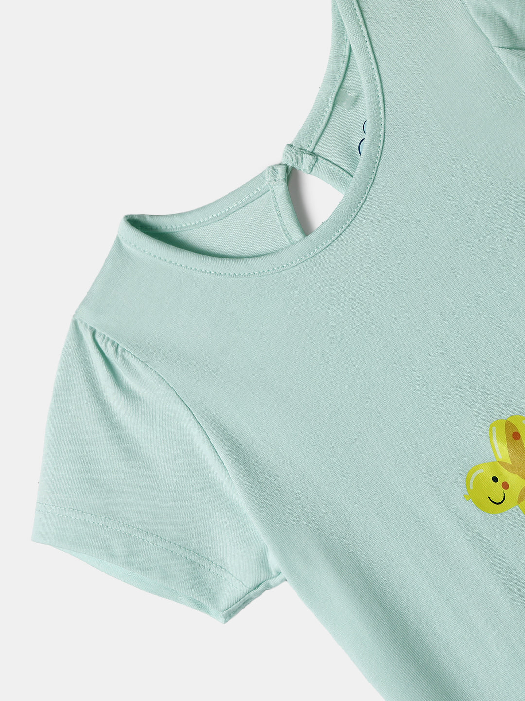 Nautinati Pack of 2 Off-white and Blue Printed Tops for Girls