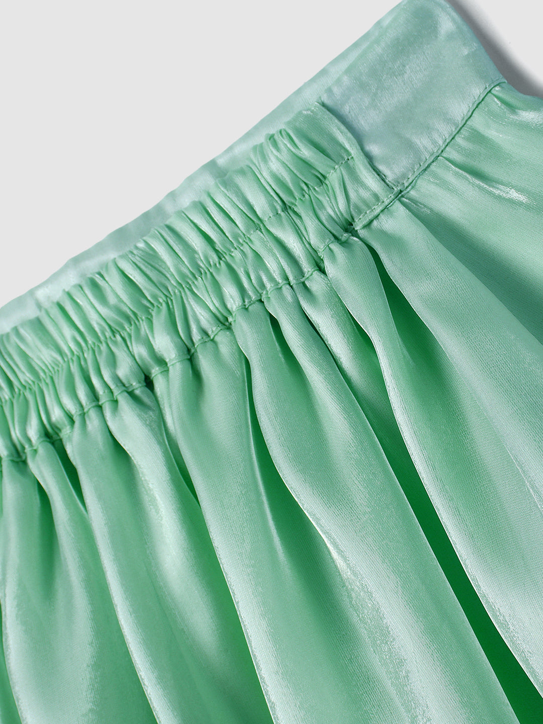 Nautinati Oraganza Green Bow Skirt With White Top Set for Girls