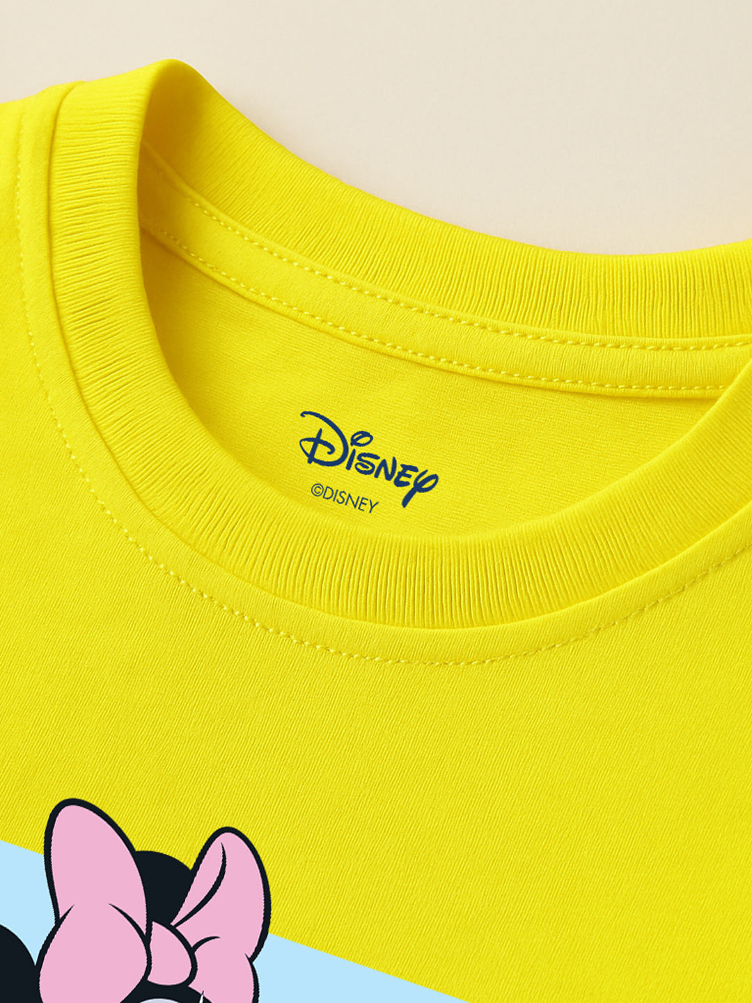 Nautinati Pack of 2 Pink and Yellow Minnie Mouse Print T-shirts for Girls