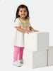 Nautinati Baby Girls' 100% Interlock Cotton Floral Printed Top & Solid Trousers Combo Set