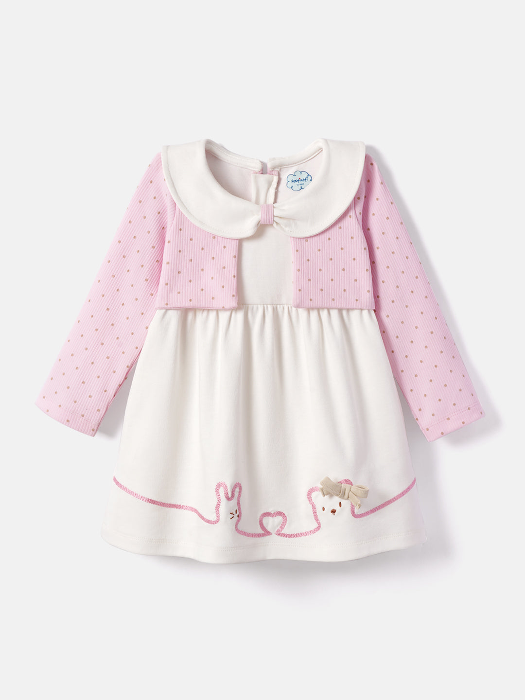 Nautinati Soft Cotton Dress for Infants Newborn Baby Girls With Shrug