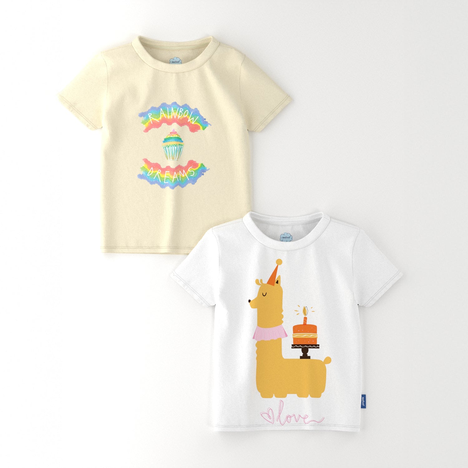 Nautinati Girls' Pack of 2 Cotton T-Shirt