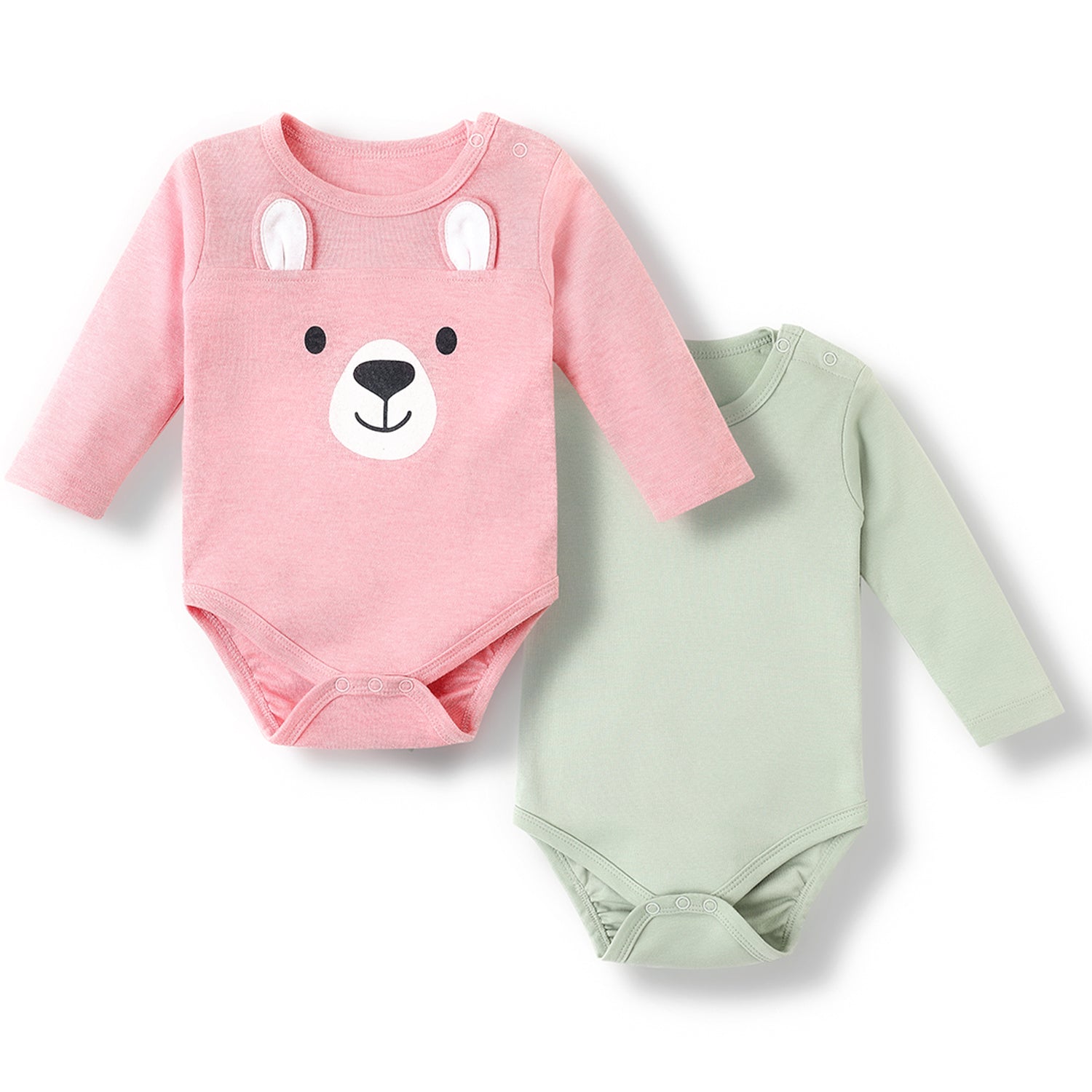 Nautinati Soft Cotton Bodysuits for Infants Newborn Baby Boys & Girls – Pack of 2