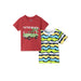 Nautinati Boys' Pack of 2 Cotton Beach Graphic Printed and Striped T-shirts