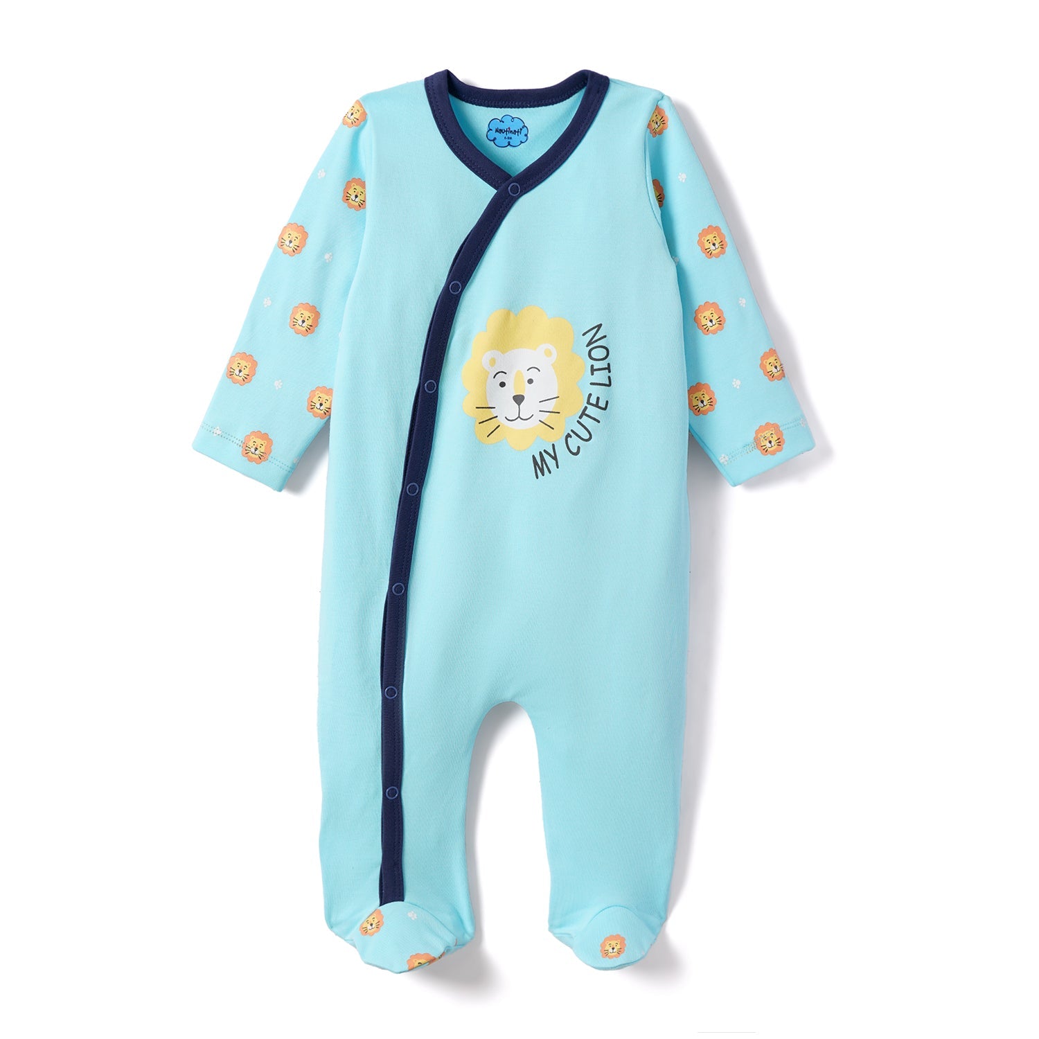 Nautinati Soft Cotton Romper Sleepsuit For Infants Newborn Baby Boys & Girls With Snap Buttons