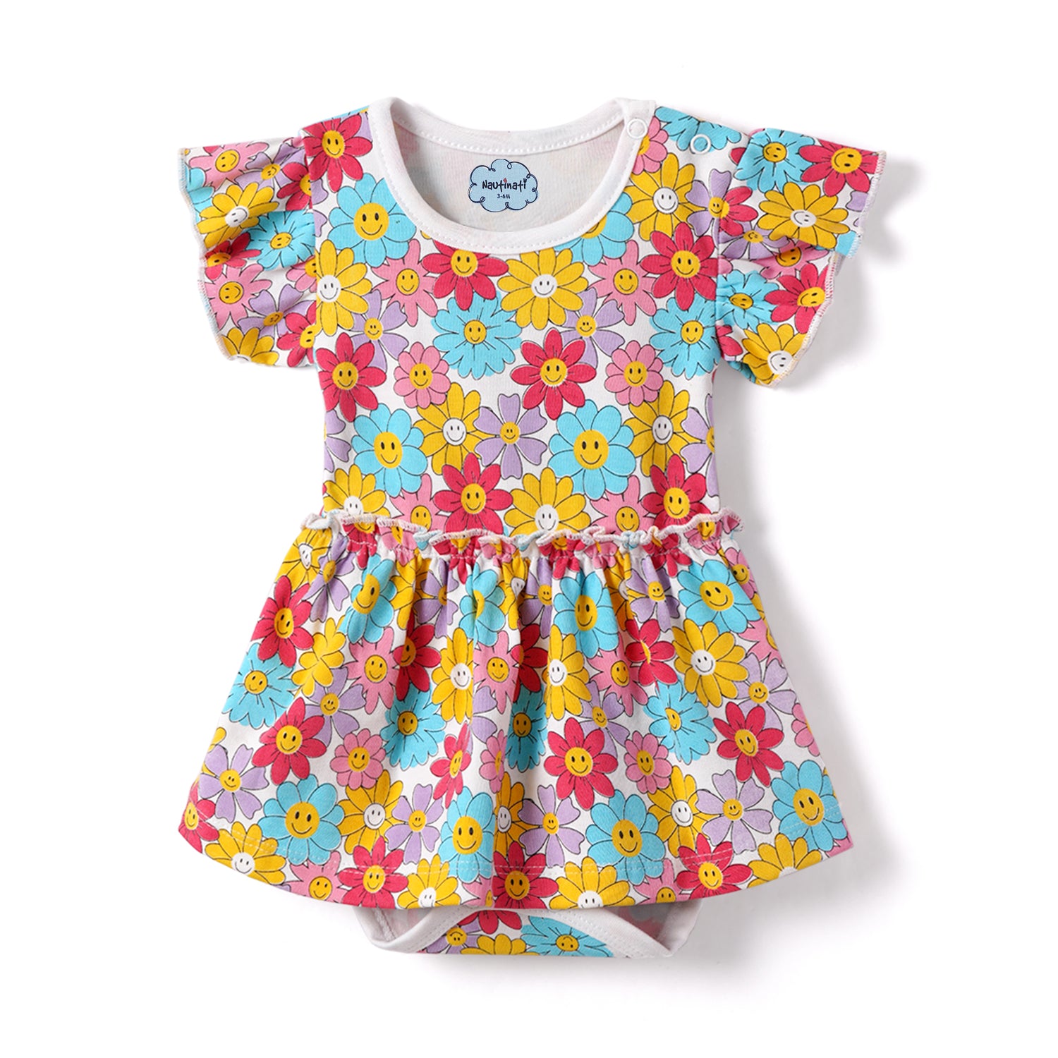 Nautinati Soft Cotton Dress for Infants Newborn Baby Girls