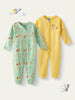 Nautinati Infant's Premium Cotton Graphic Printed Pack of 2 Sleepsuits