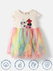 Nautinati Girls' Cotton Mesh Minnie Mouse Printed Frock