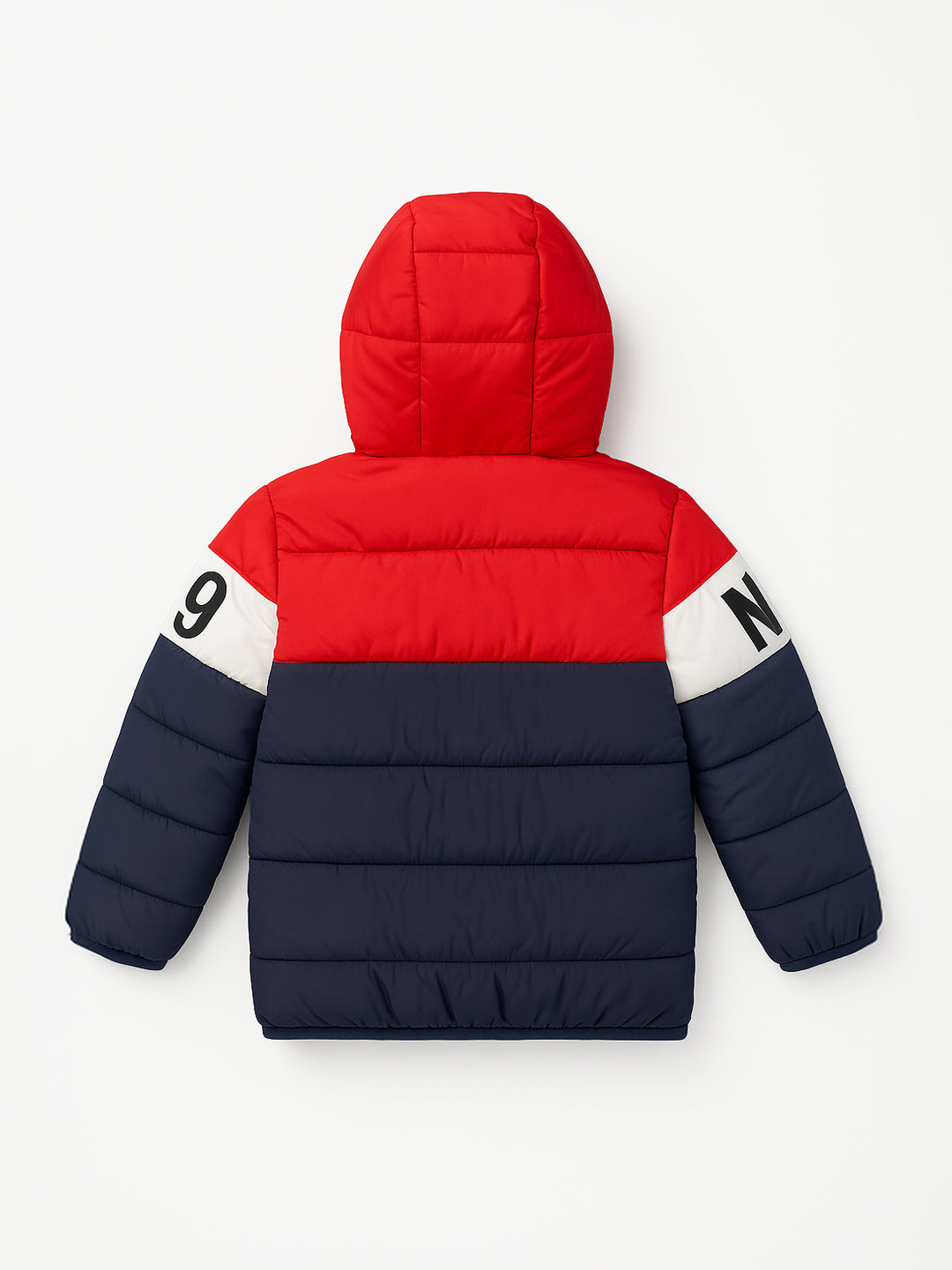 Nautinati Multicolour Printed and Embroidered Puffer Jacket for Boys