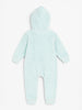 Nautinati Sky Blue Bunny Embroidered Hooded Fur Sleepsuit for Infant Girls