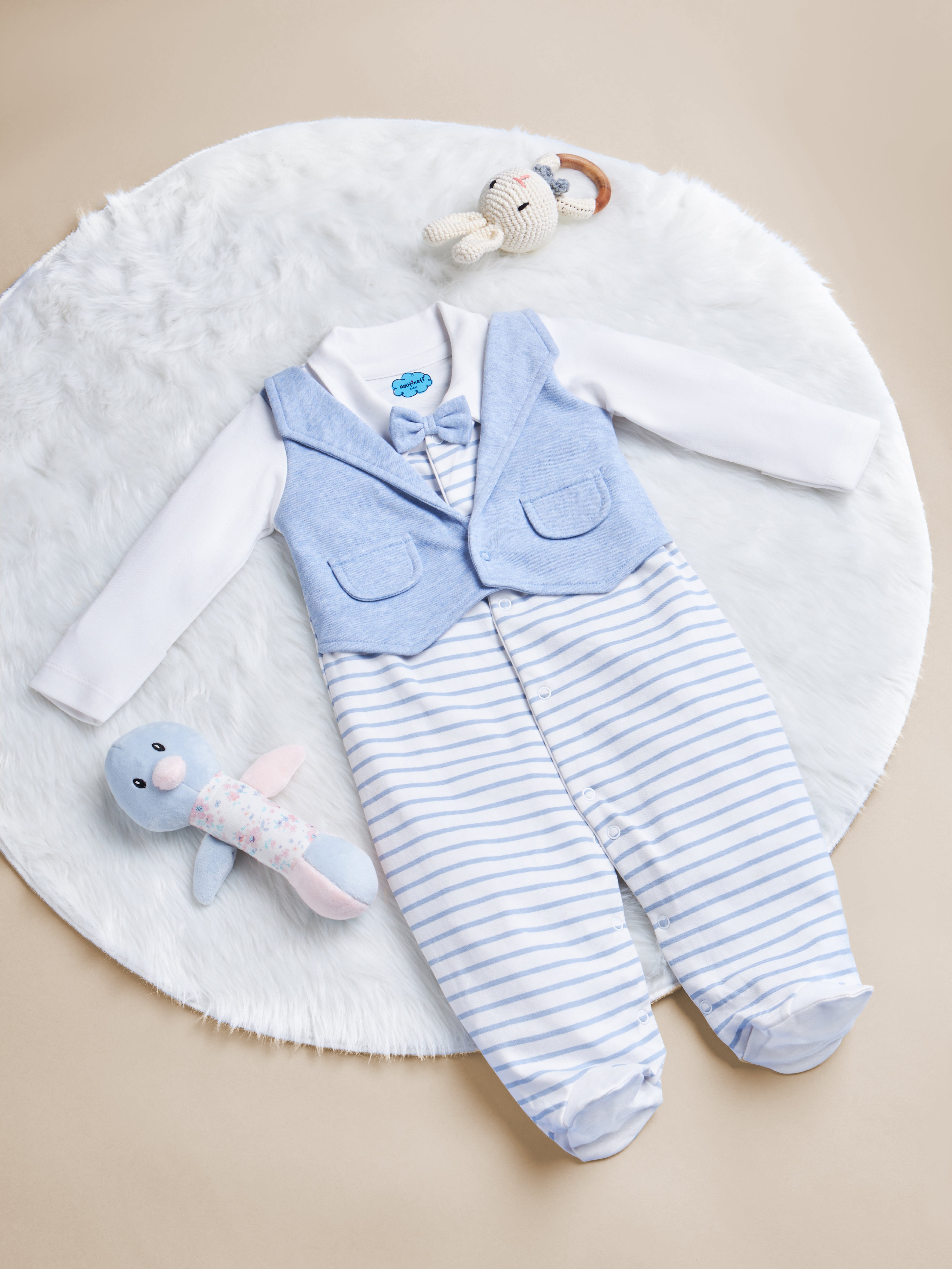 Nautinati Soft Cotton Romper Sleepsuit With Accessories For Infants Newborn Baby Boys & Girls