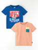 Nautinati Boys' Pack of 2 Cotton Beach Graphic Printed T-shirts