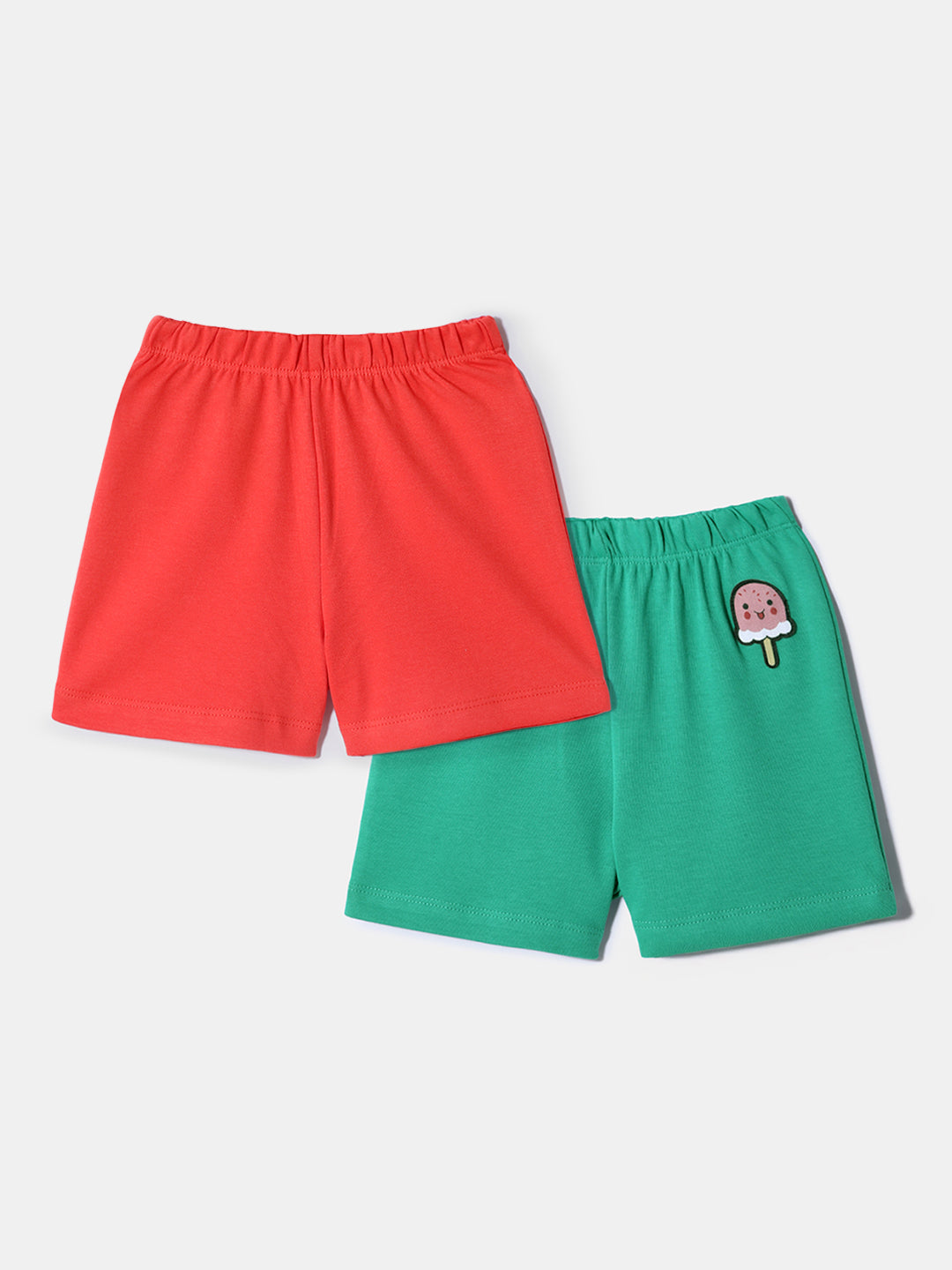 Nautinati Boys' 100% Cotton Shorts | Pigment Print | Pack of 2 | Age 0 - 2 Years