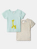 Nautinati Pack of 2 Off-white and Blue Printed Tops for Girls
