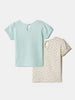 Nautinati Pack of 2 Off-white and Blue Printed Tops for Girls