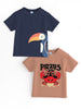 Nautinati Boys' Pack of 2 Cotton Beach Graphic Printed T-shirts