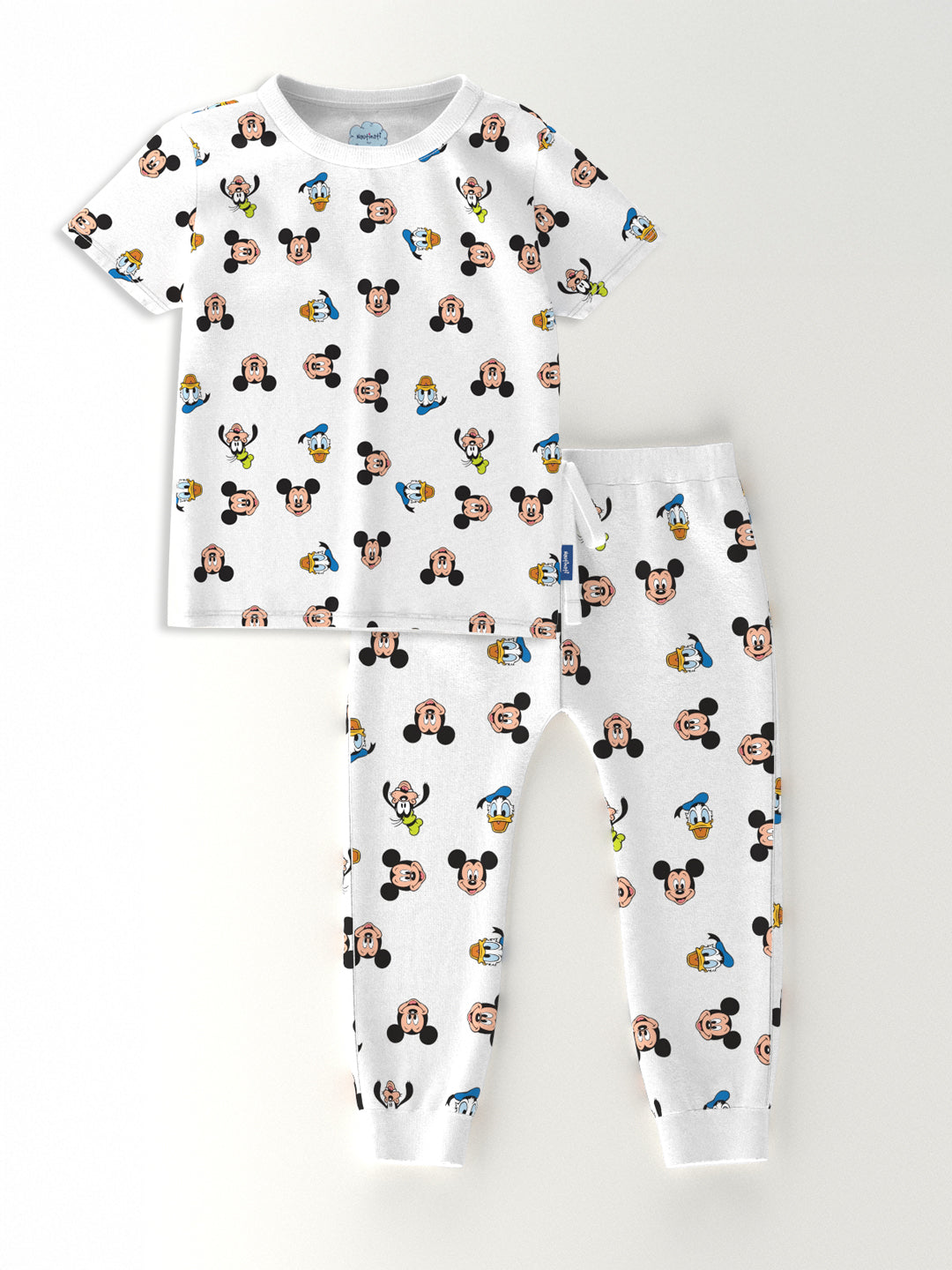 Nautinati Boys' Cotton Mickey & Donald Duck Printed T-shirt and Joggers