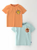 Nautinati Blue and Orange Simba Lion King Printed T-shirts | Boys | Aged 2 - 10 Years | Pack of 2 Tees
