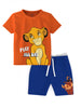 Nautinati Boys' Cotton Lion King Print T-shirt and Shorts