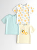 Nautinati Girls Solid and Fruit Print Cotton T-shirts | Pack of 3 T-shirts for 3 to 24 Months