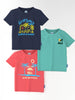 Nautinati Boys' Cotton Pack of 3 Printed T-shirt