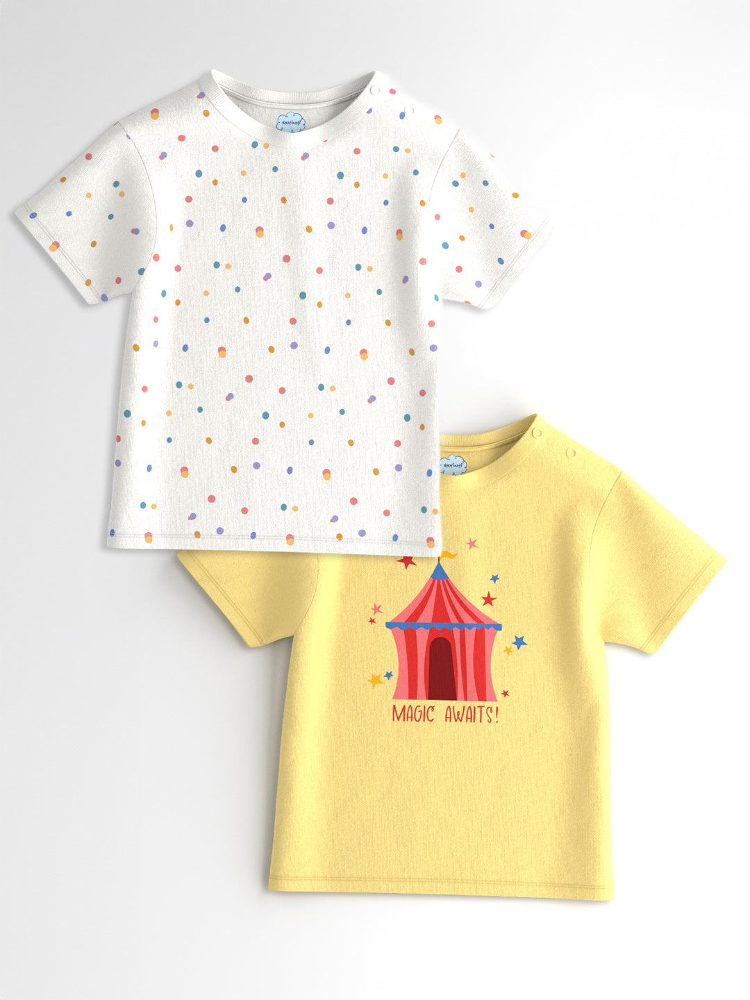 Nautinati Girls Graphic Print Cotton T-shirts | Pack of 2 T-shirts for 3 to 24 Months