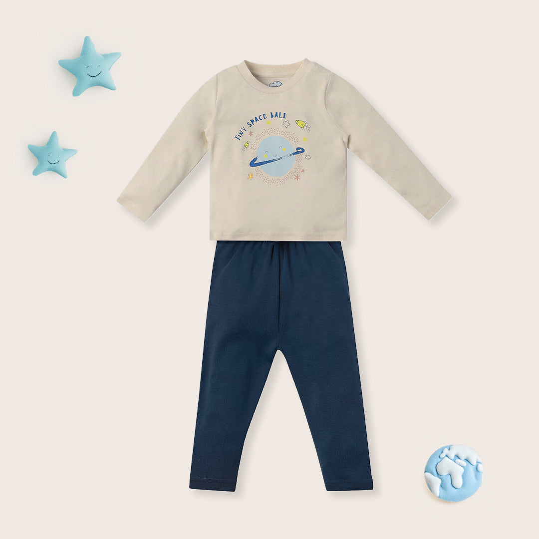 Nautinati Infants Pure Cotton Combo Set of T-shirt and Joggers