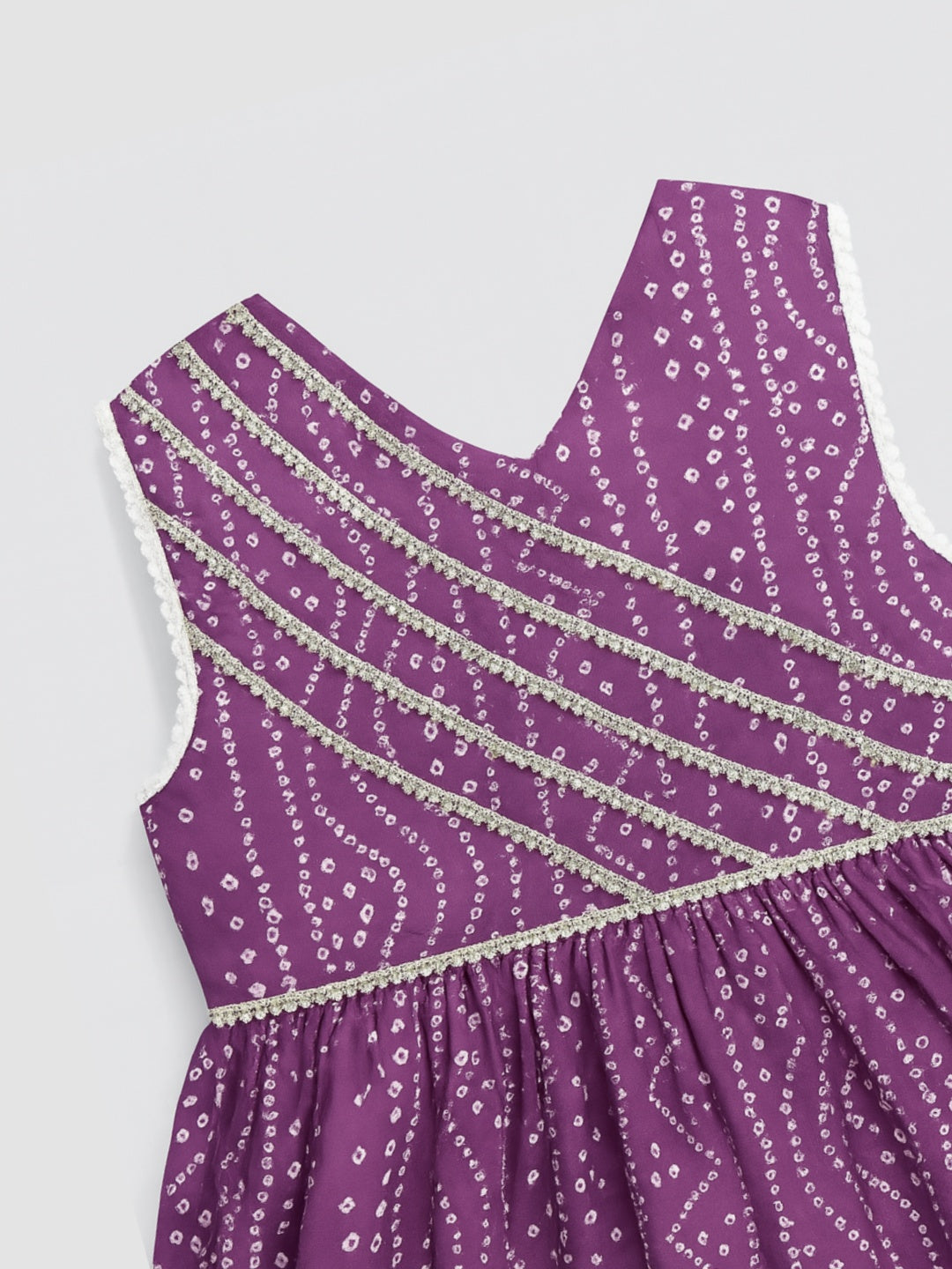 Nautinati Purple Festive Ethnic Set for Girls Cotton Comfort & Style